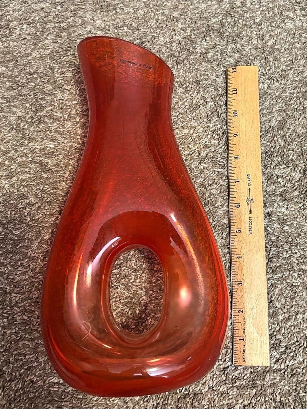 Red Glass Vase - Picture 5 of 5